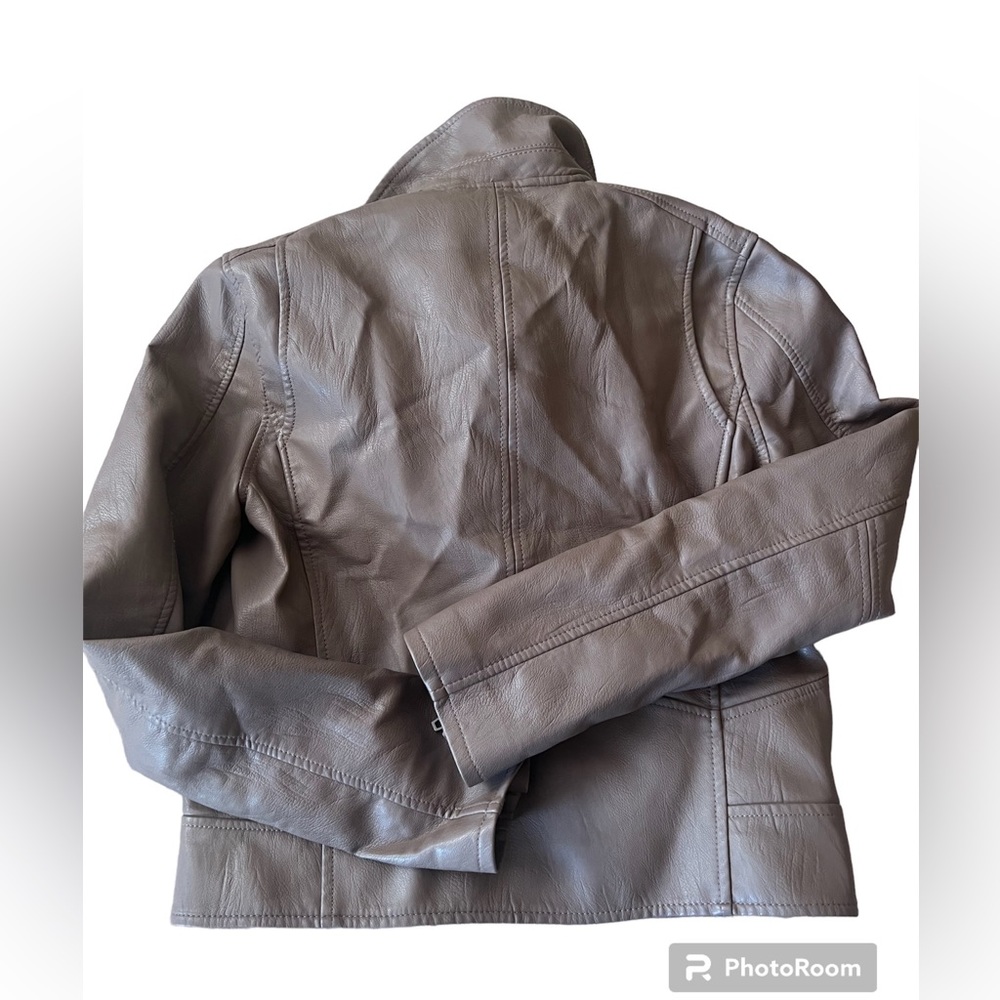 Blanknyc Meant to Be Moto Jacket with Removable Hood Long Sleeve Brown Small - Picture 5 of 9
